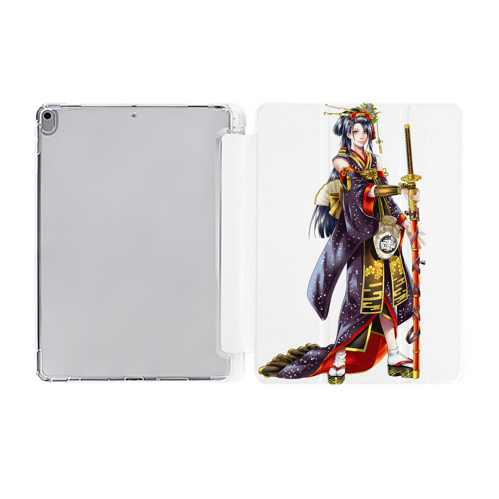 （画像用） 刀剣乱舞 Touken Ranbu IPad ケース ペン収納付き 三つ折りスタンド PUレザー×シリコン 対応機種9.5/10.5/10.9インチ